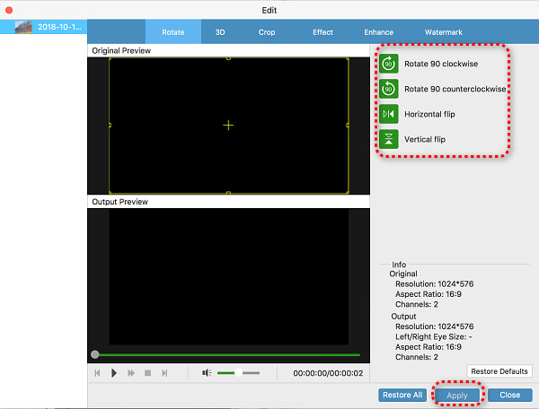 Rotate 2D Video