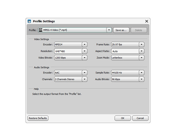 profile settings