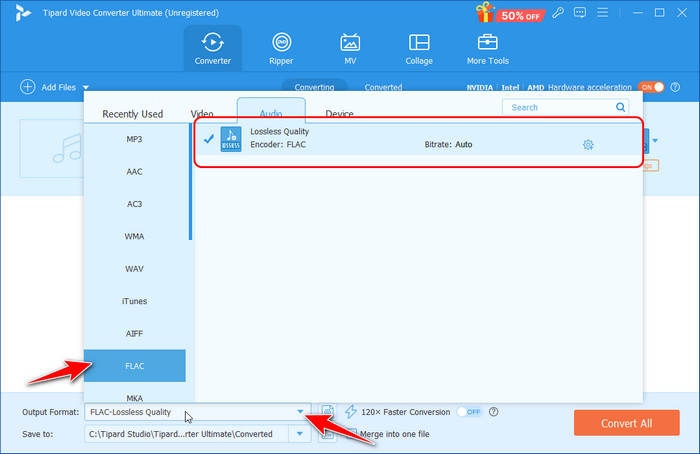 Pick Flac As Output