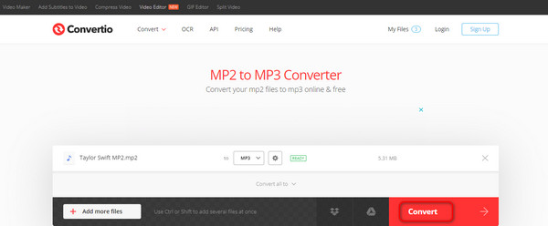 Convertio Convert MP2 to MP3