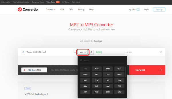 Convertio Output Format