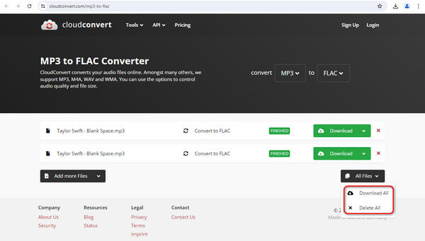 Cloudconvert Finish