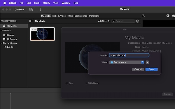 Create MV in iMovie