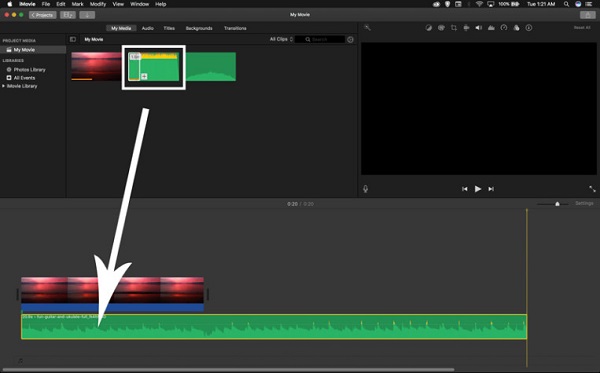 Trim audio iMovie