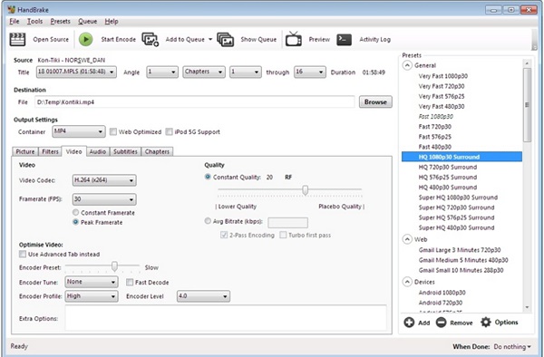 Handbrake Interface