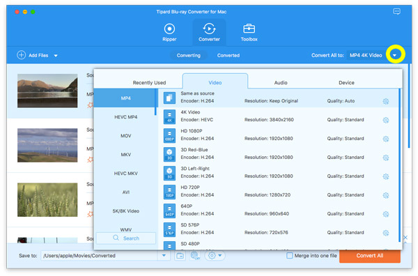 Select Output Formats