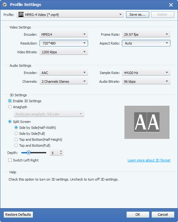 Profile Settings