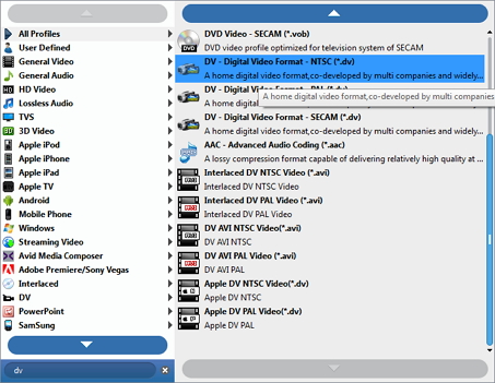 Choose output profile