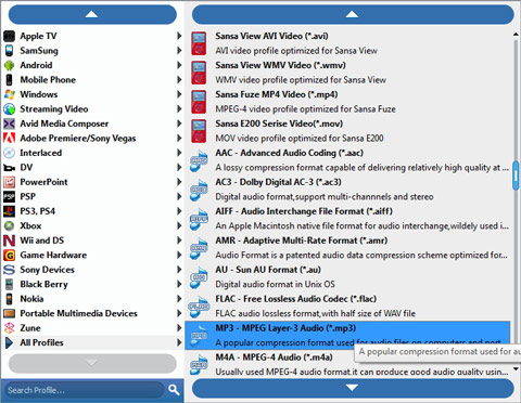 Choose mp3 output file