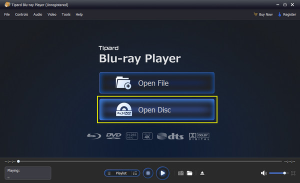 Choose Open Disc Button