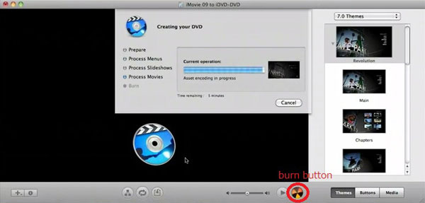 Burn iMovie to DVD by iDVD