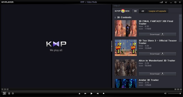 Kmplayer Interface