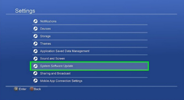 Update PS4 Software