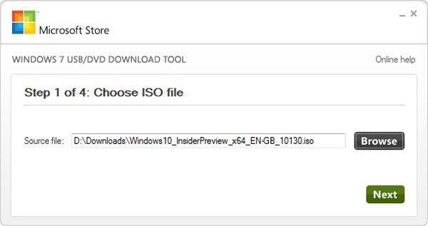 Windows 7 USB/DVD Download Tool