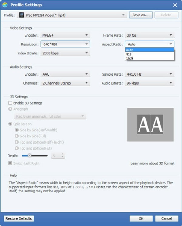 Profile Settings