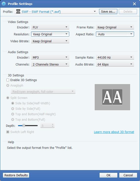 Profile settings