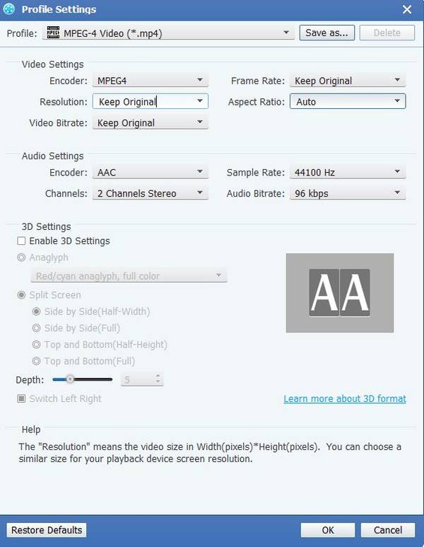 Profile Settings