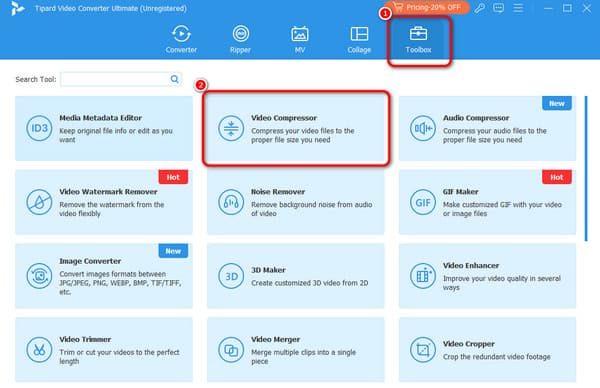 Toolbox Menu Video Compressor