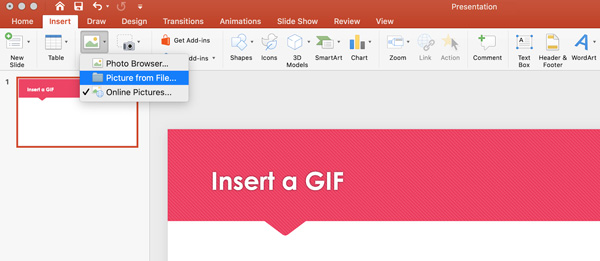 Insert gif to powerpoint mac