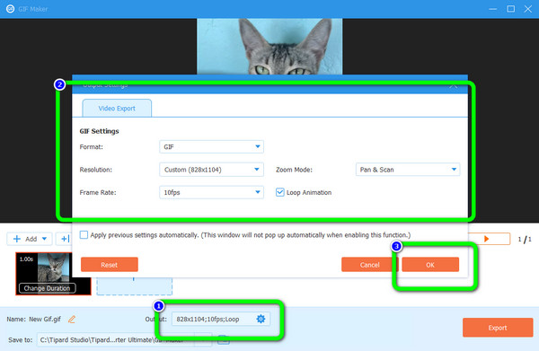 Output Settings Make Changes