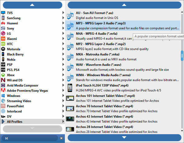 Choose MP3 Output Format