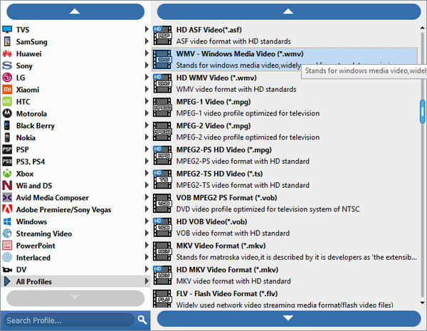 Choose WMV Output File