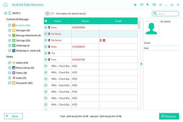 Scan Android Contacts