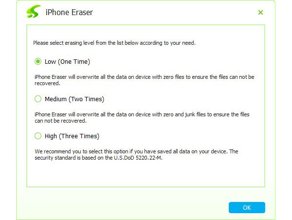 Set the Erasing Level to Clear Up Contacts