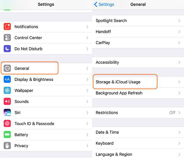 Settings General iPhone