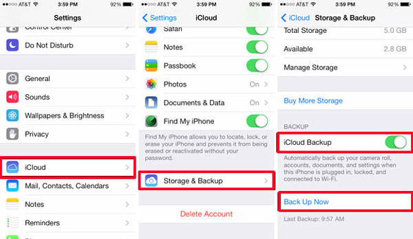 Backup Data to iCloud