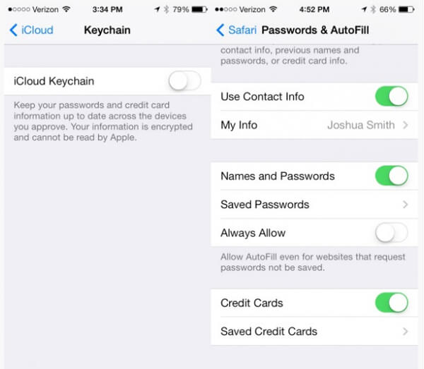 Setup iCloud Keychain