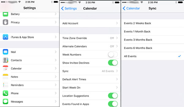 Resync iPhone Calendar