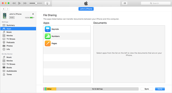 itunes file sharing