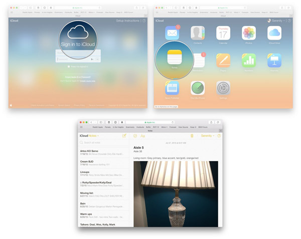 Access Apple notes on icloud