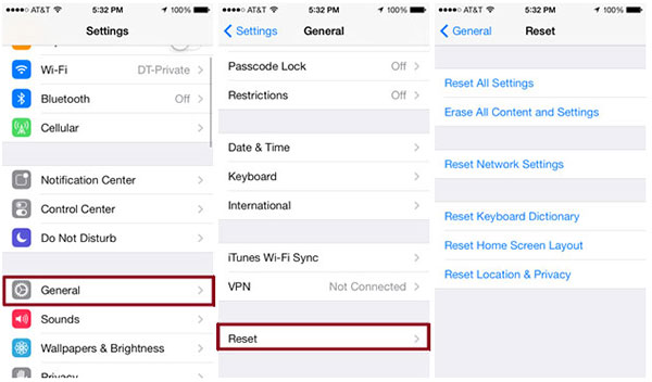 Reset iPhone Network Settings