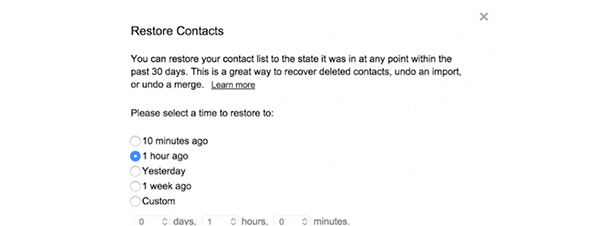 Restore deleted contacts