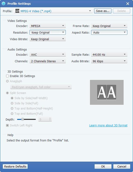 Mod profile settings