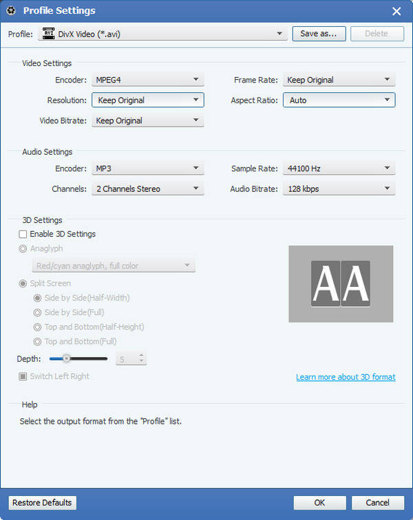 Profile Setting