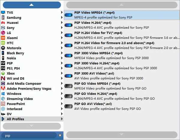 Convert MTS to PSP