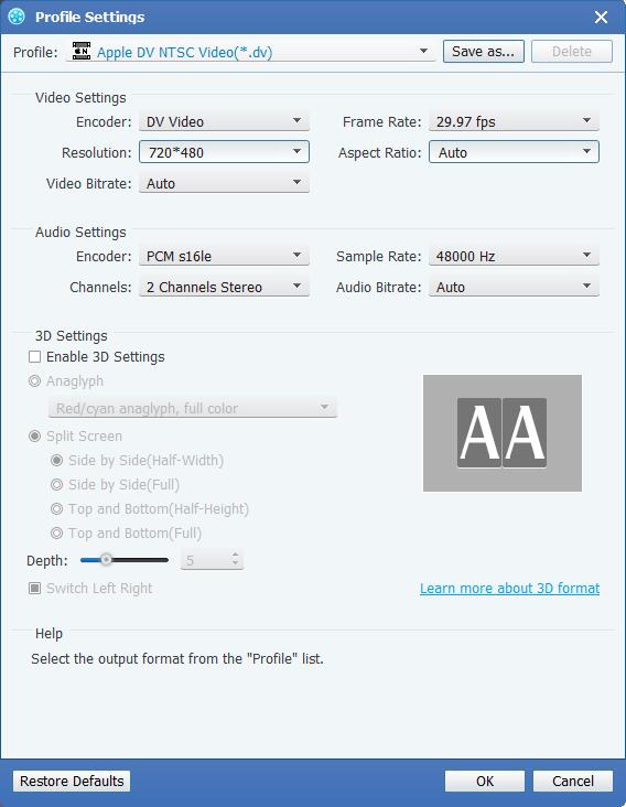 Edit Output Preferences