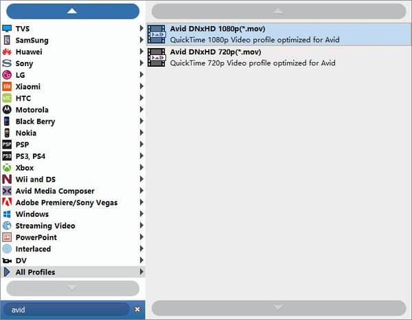 Add MXF files and select output format