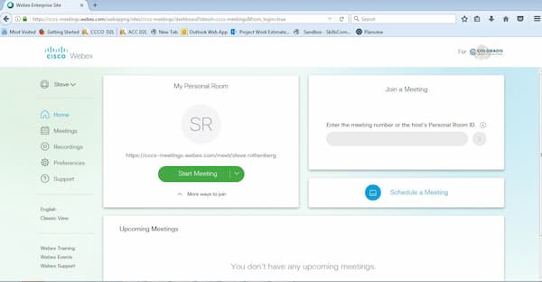 Cisco WebEx interface