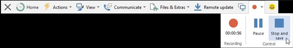 Stop and Save TeamViewer Recording