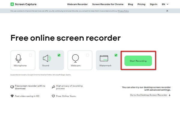 Click Start Recording