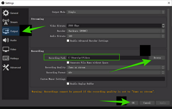 Change File Path OBS