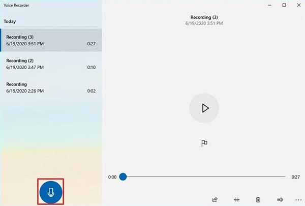 Windows 10 Voice Recorder