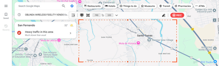 Drag Required Map Segment