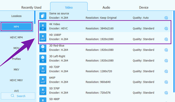 Tipard Output Format Blu-ray