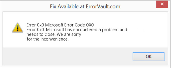 Error Code 0x0