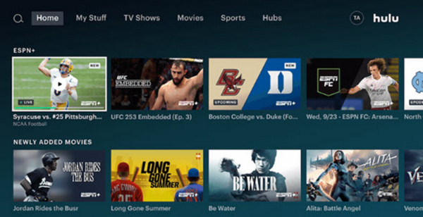 Football Streaming App Hulu